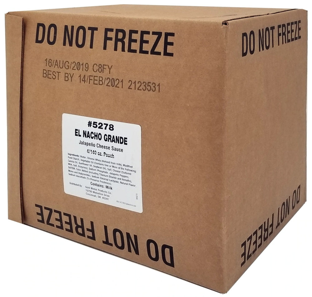 Gold Medal 5278 El Nacho Grande Jalapeno Cheese Sauce 140 oz - 4 Bags/Case