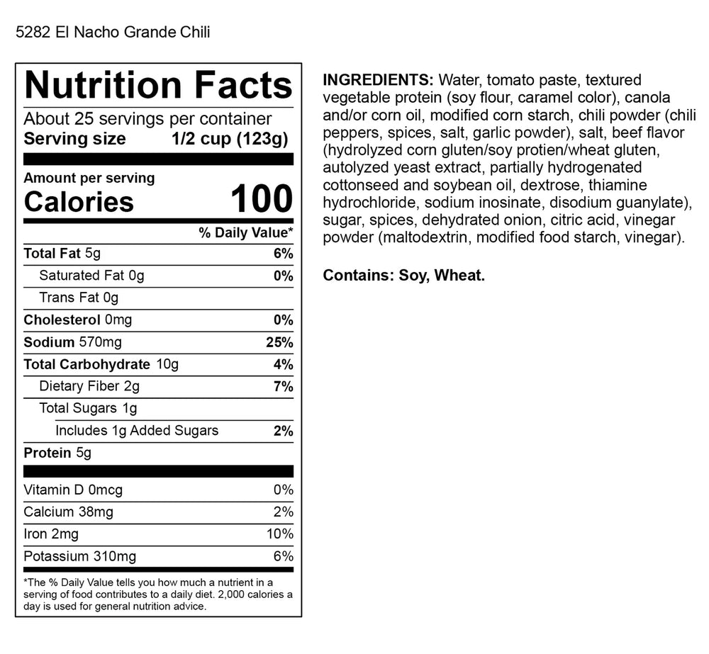 Gold Medal 5282 El Nacho Grande Chili 106 oz. - 4 Bags/Case
