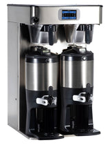 Bunn 53400.0101 ICB Twin Tall Platinum Edition Infusion Series Black / Silver Twin Automatic Tea / Coffee Brewer 5.5 Gal. - 120/240V, 6000W