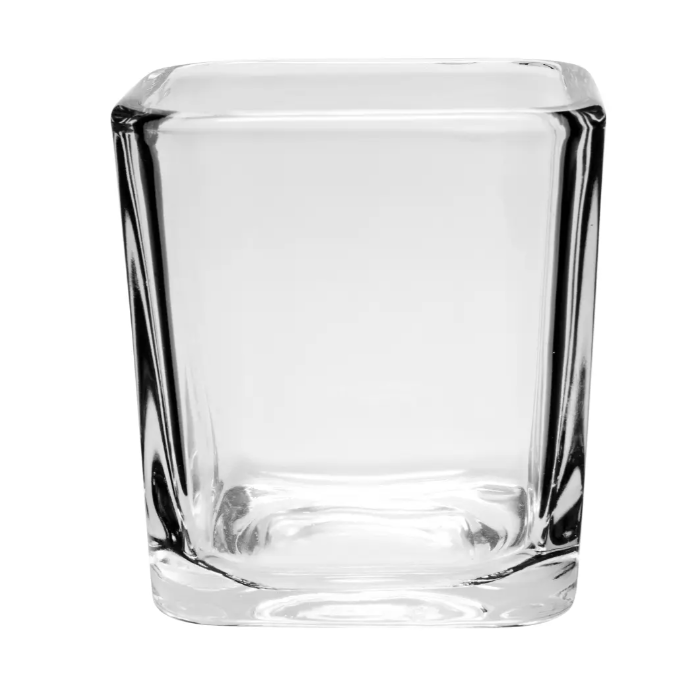Libbey 5474 7 1/2 oz Clear Glass Cube Voltive Candle Holder