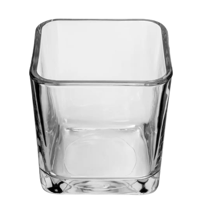 Libbey 5476 22 oz Clear Glass Cube Voltive Candle Holder
