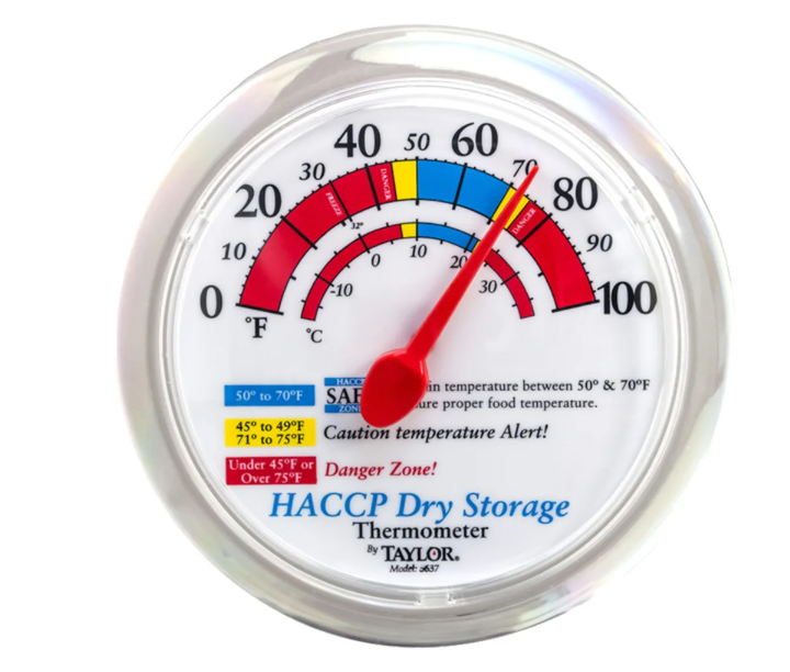 Taylor 5637 6" Prep/Dry Storage Thermometer, 0 to 100°F - 6ea/Case
