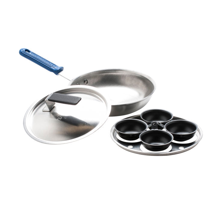 Vollrath 56507 - Wear-Ever 4 Cup Aluminum Egg Poacher Set 8"