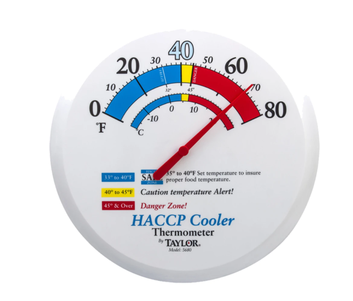 Taylor 5680 13 1/4" Cooler/Freezer Thermometer, 0 to 80°F - 4ea/Case