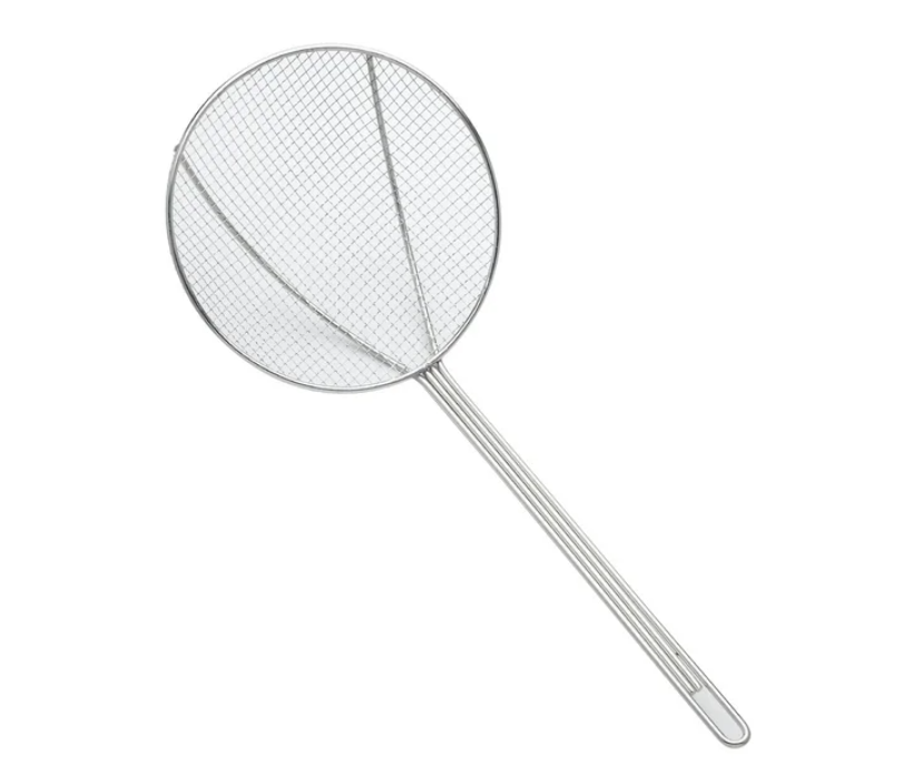 Browne 571928 Nickel-Plated Square Mesh Round Skimmer with 12" dia. Blade and 14" Loop Handle