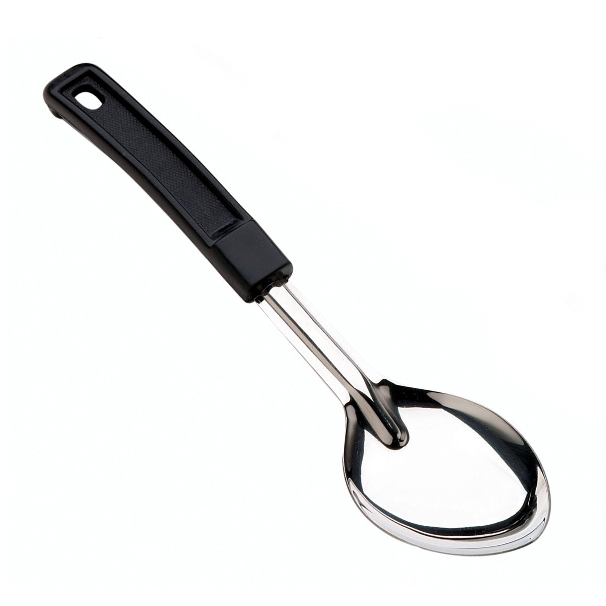 Browne 572351 Stainless Steel Solid Serving Spoon with Black Handle 15"