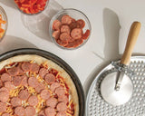 Browne 574262 Pizza Cutter with 4" dia. Stainless Steel Wheel and Lacquered Hardwood Handle 9"OAL