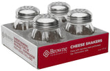 Browne 575227 Swirl Glass Cheese Shaker with SS Slotted Top 6 oz. - 4/Pack