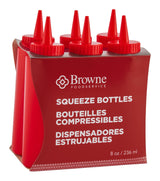 Browne 57800805 Ketchup Squeeze Bottle with No-Drip Tip 8 oz. - Red - 6/Set