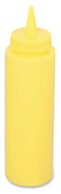 Browne 57800817 Mustard Squeeze Bottle with No-Drip Tip 8 oz. - Yellow - 6/Set