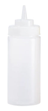 Browne 57802500 Wide Mouth Squeeze Bottle with No-Drip Tip 24 oz. - Clear - 6/Set
