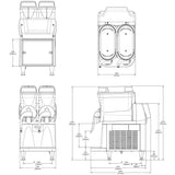 Bunn 58000.0015 Ultra NX Slushy / Frozen Drink Machine with (2) 3-Gallon Pourover Hoppers - 120v