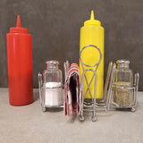 TableCraft 591C Chrome Plated Steel Wire Sugar Packet, Salt & Pepper Condiment Rack 5-3/4" x 8" x 5-1/2" - Holds (2) S&P and Sugar Packets - 12/Case