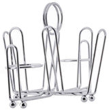 TableCraft 591C Chrome Plated Steel Wire Sugar Packet, Salt & Pepper Condiment Rack 5-3/4" x 8" x 5-1/2" - Holds (2) S&P and Sugar Packets - 12/Case