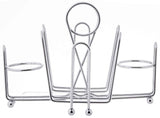 TableCraft 591C Chrome Plated Steel Wire Sugar Packet, Salt & Pepper Condiment Rack 5-3/4" x 8" x 5-1/2" - Holds (2) S&P and Sugar Packets - 12/Case
