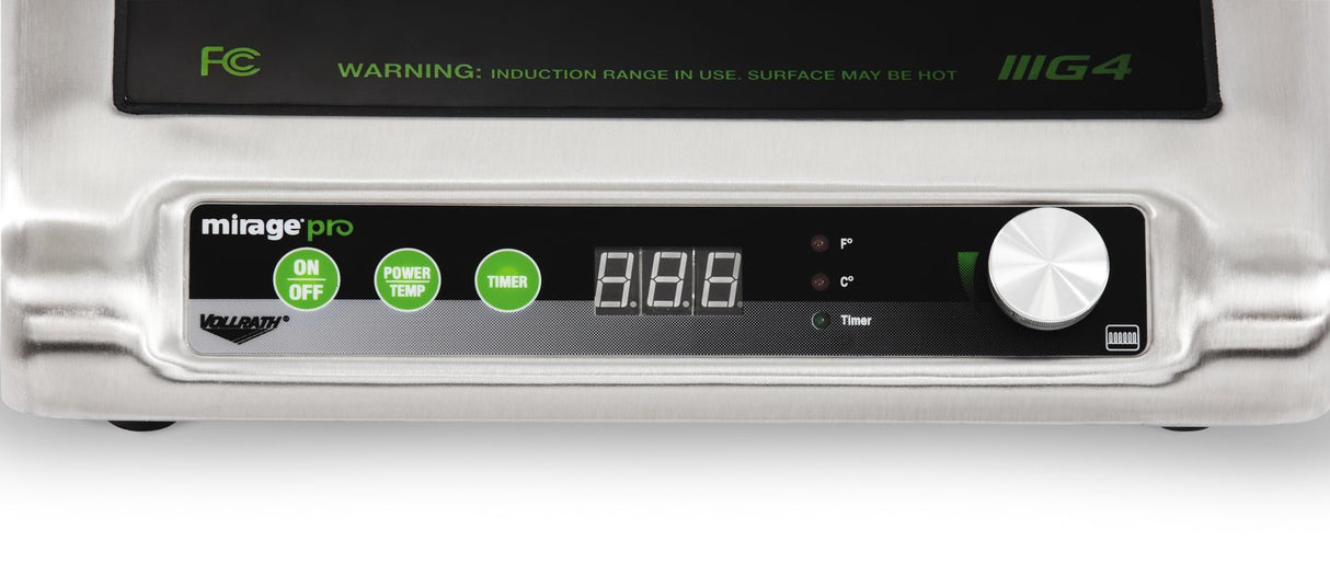 Vollrath 59500P Mirage Pro Ultra-Low Profile Portable Countertop Induction Range / Cooktop with (1) Burner - 120v, 1800W
