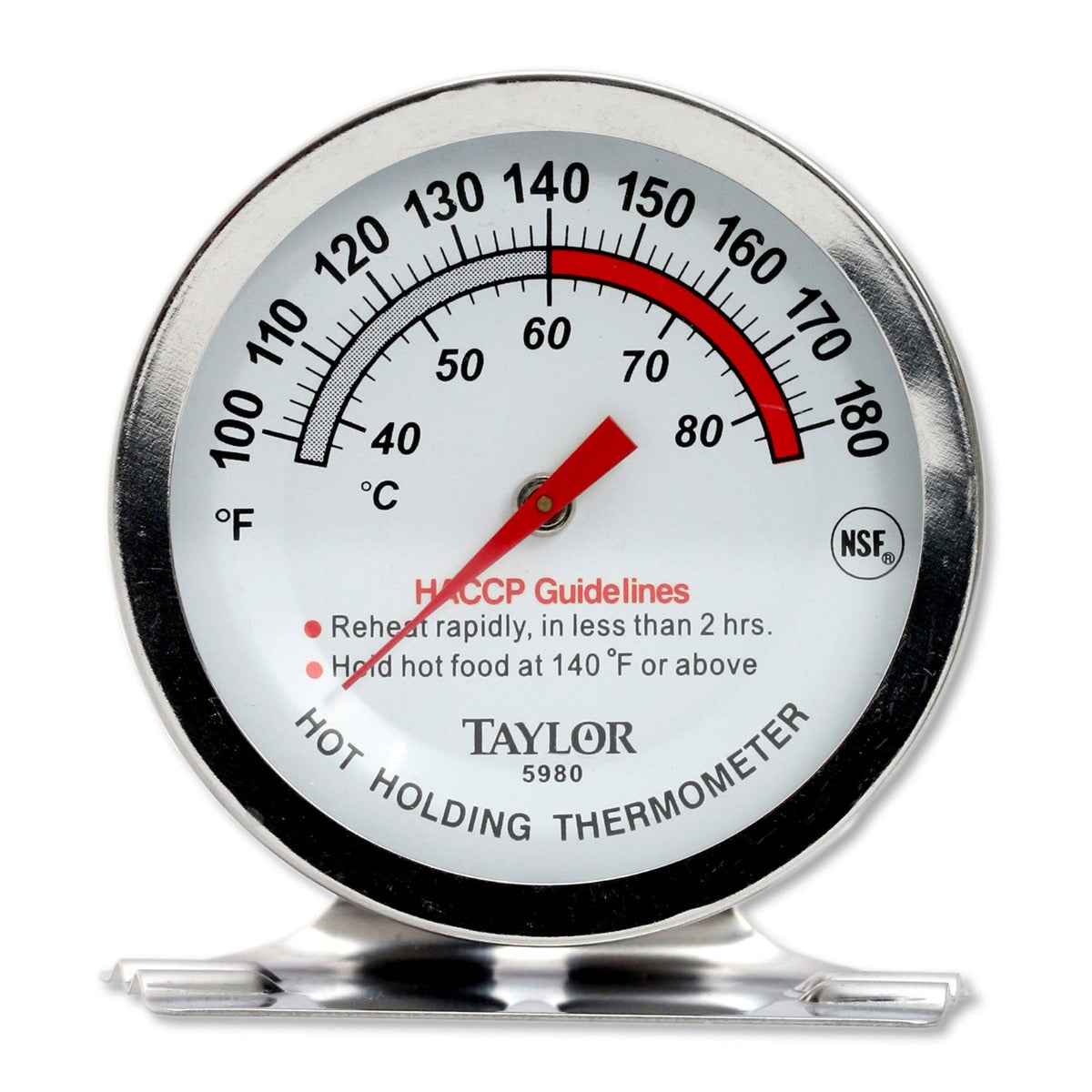 Taylor 5980N Professional Hot Holding Thermometer with 2" Dial - (100 to 180 Deg. F)