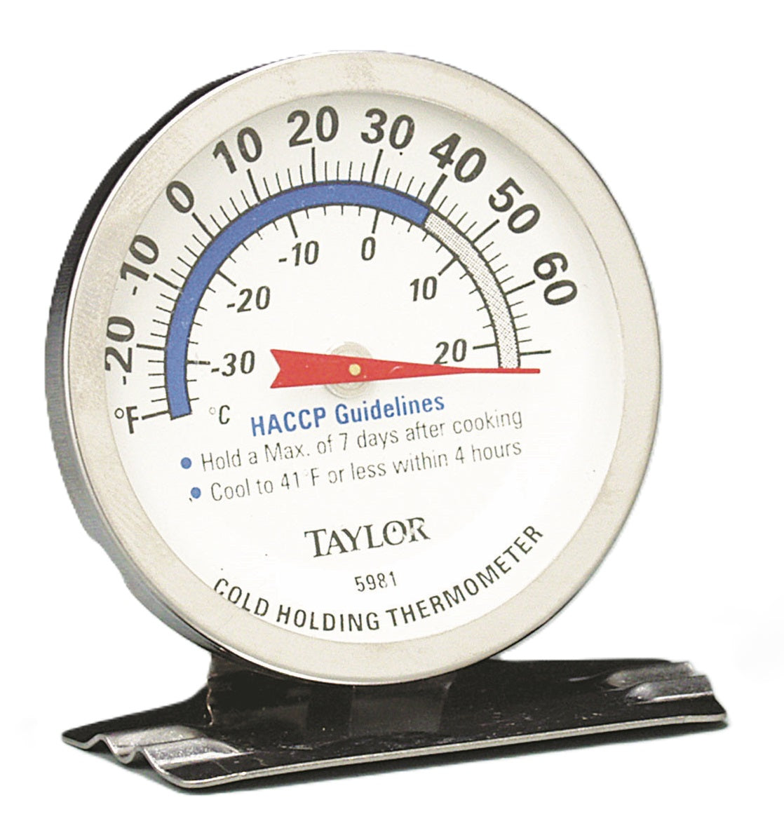 Taylor 5981N Professional Standing Refrigerator / Freezer Thermometer with 2" Dial - (-30 to 70 Deg. F)