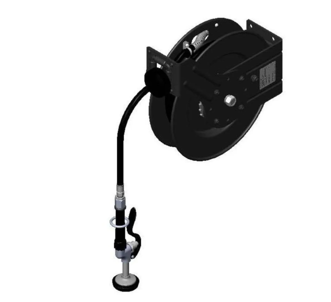 T&S Brass 5HR-232-01 Equipment Open Hose Reel, 35 ft, Powder Coated Steel, Spray Valve