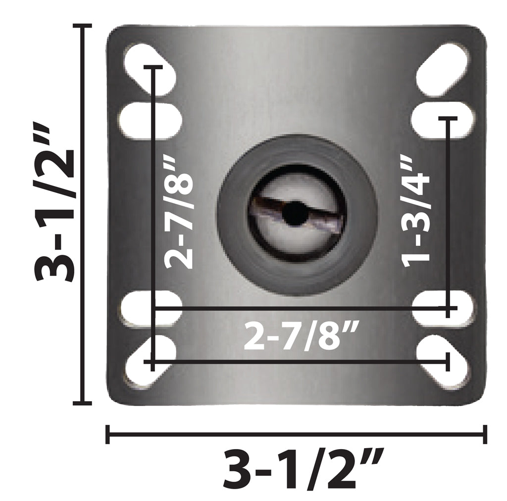 BK Resources 5SBR-UP3-PLY-TLB-PS4 Equipment Caster Kit - Swivel Plate Caster w/ Brake 5" - 4/pc