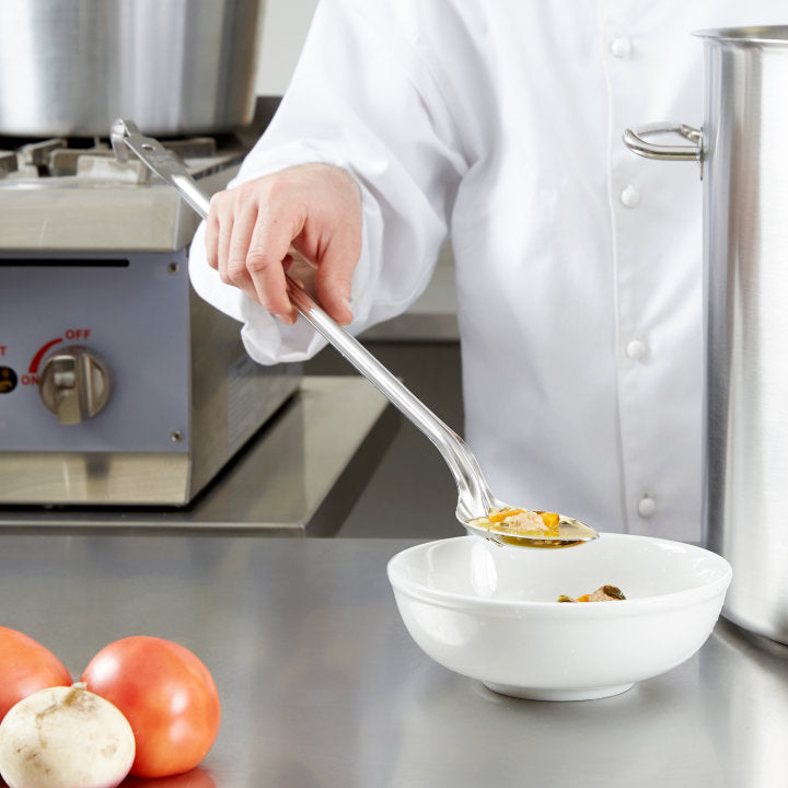 Vollrath 60170 One-Piece Stainless Steel Solid Serving Spoon with Hooked Handle 21"