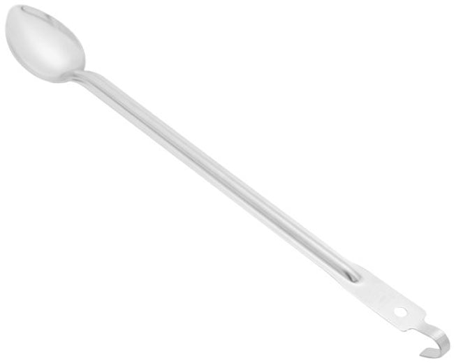 Vollrath 60170 One-Piece Stainless Steel Solid Serving Spoon with Hooked Handle 21"