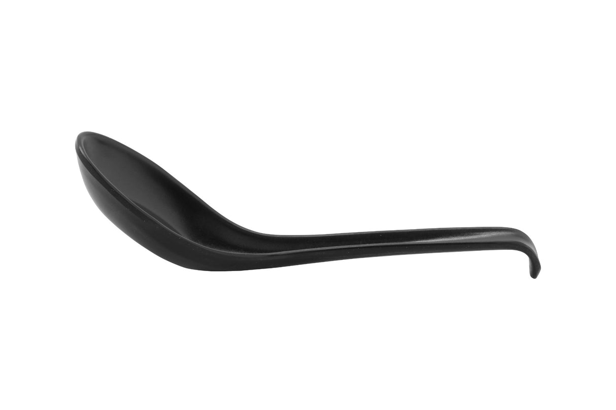GET 6020-BK Nara Melamine Soup Spoon 4/5 oz. - Black Matte - 60/Case