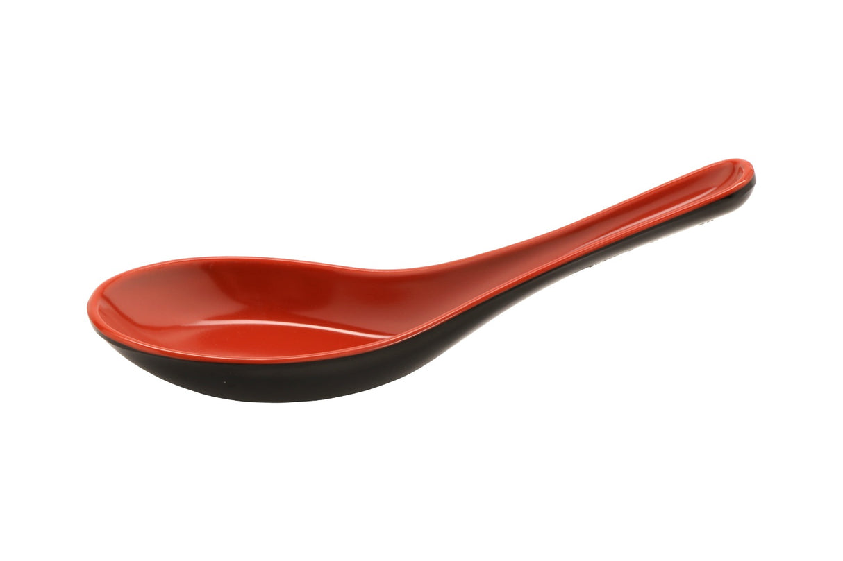 GET 6026-RB Fuji Melamine Soup Spoon 4/5 oz. - Red/Black - 60/Case