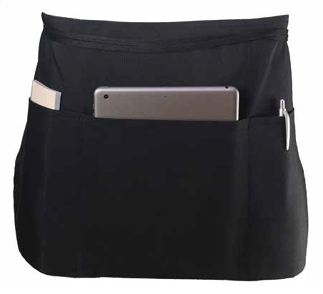 Chef Revival 605PS-BK Polyester Waist Apron with 3 Front Pockets 12" x 24" - Black