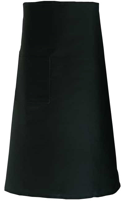 Chef Revival 607BA-BK Bistro Apron with 1 Pocket 30"L x 33"W - Black