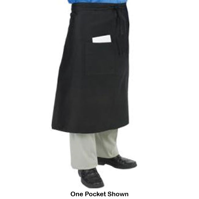 Chef Revival 607BA2-BK Bistro Apron with 2 Pockets 34"L x 28"W - Black