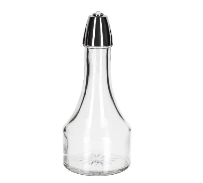 TableCraft 608 8 oz Cruet w/ Chrome Top - Glass, Clear