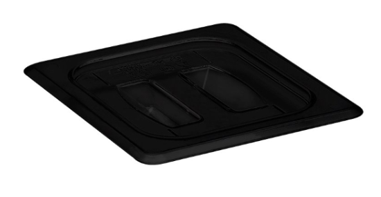 Cambro 60CWCH110 Camwear Food Pan Cover - 1/6 Size, Flat with Handle, Black - 6/Case