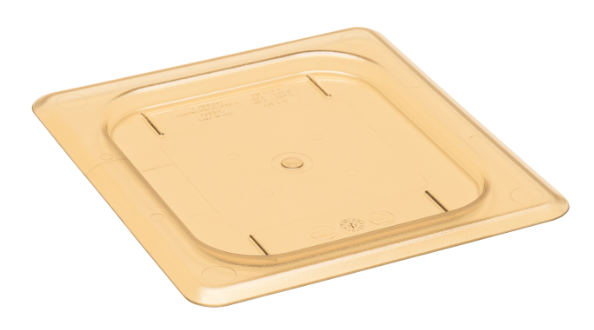 Cambro 60HPC150 H-Pan Food Pan Cover - 1/6 Size, Non-Stick, Flat, Amber - 6/Case