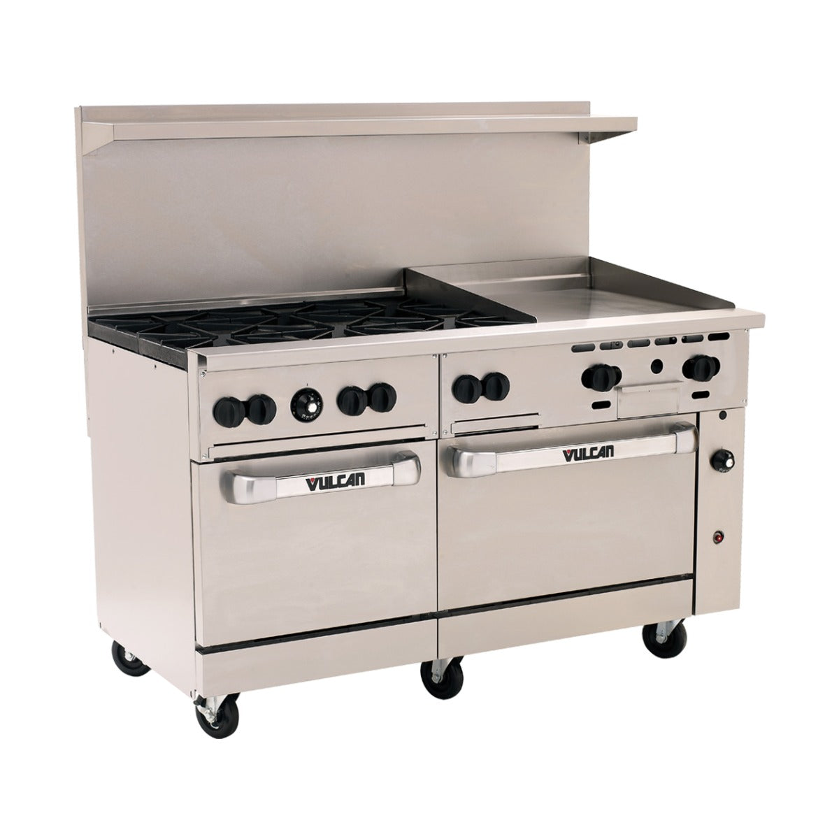 Vulcan 60SS-6B24G 60" 6 Burner Gas Range w/ Griddle & (2) Standard Ovens, Natural Gas