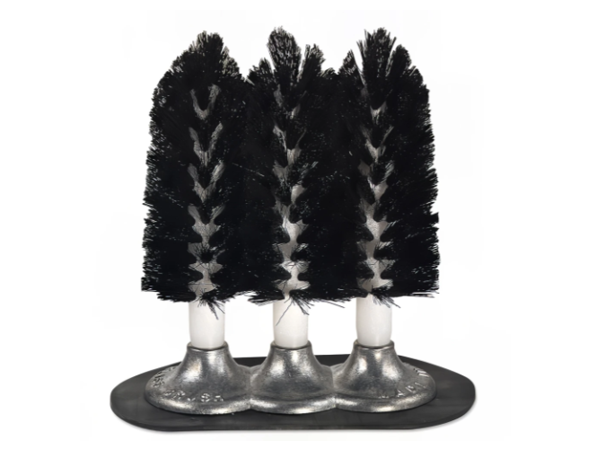 Browne 616113 Triple Glass Brush, 8 1/2 in, Suction Base, Black Nylon Brushes