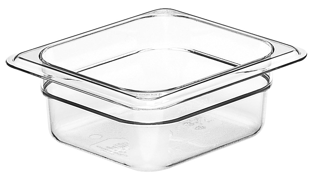 Cambro 62CW135 Camwear Polycarbonate Food Pan 2-1/2" Deep - 1/6 Size - Clear