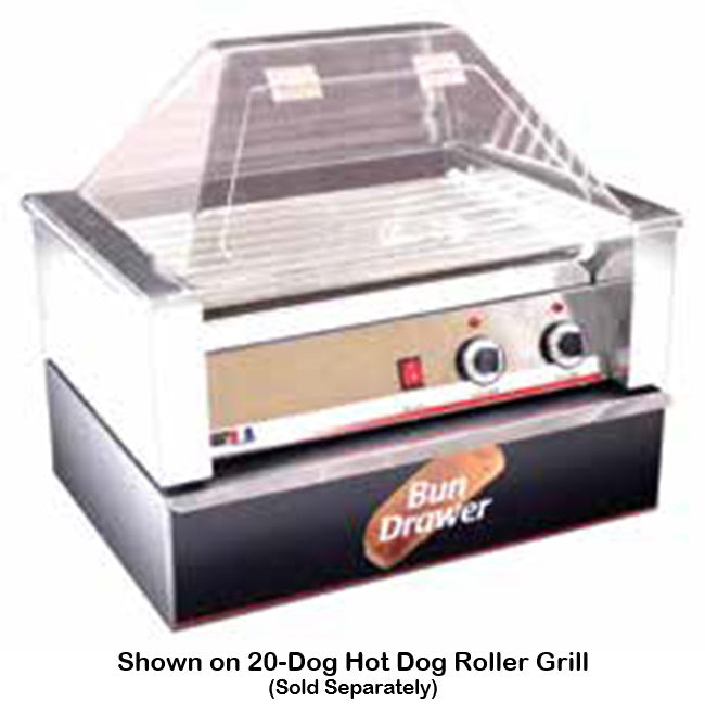 Winco 64020 Benchmark Hot Dog Roller Grill Sneeze Guard - for 20-Dog Hot Dog Grill