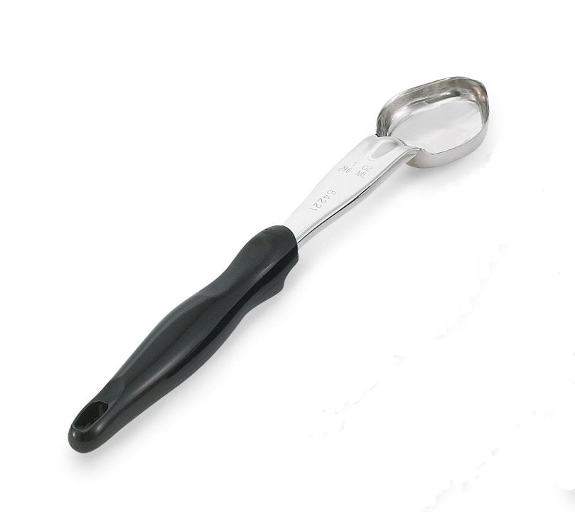 Vollrath 6412120 Jacob's Pride Color-Coded One-Piece Heavy-Duty Stainless Steel Solid Oval Spoodle Food Portioner with Black Nylon Handle 1 oz.