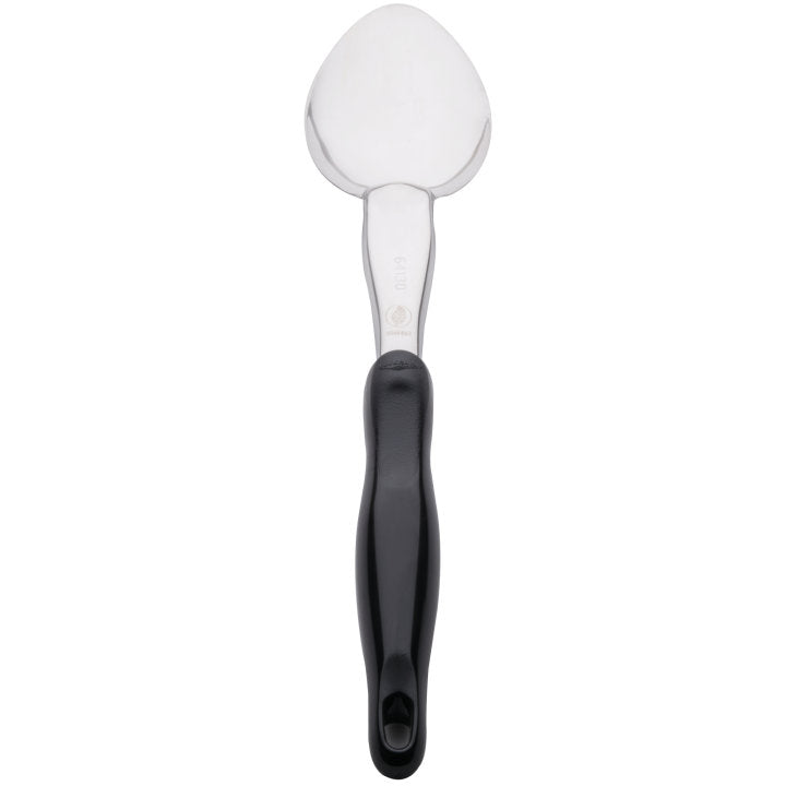 Vollrath 64130 Jacob's Pride Heavy Duty Stainless Steel Solid Basting Spoon with Black Ergo Grip Handle 14"OAL