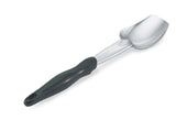Vollrath 64136 Jacob's Pride Heavy Duty Stainless Steel 3-Sided Solid Basting Spoon with Black Ergo Grip Handle 13-5/16"OAL