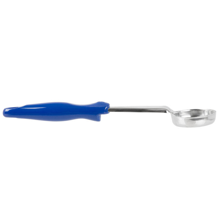 Vollrath 6432230 Jacob's Pride Color-Coded One-Piece Heavy-Duty Stainless Steel Perforated Round Spoodle Food Portioner with Blue Nylon Handle 2 oz.