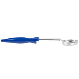 Vollrath 6432230 Jacob's Pride Color-Coded One-Piece Heavy-Duty Stainless Steel Perforated Round Spoodle Food Portioner with Blue Nylon Handle 2 oz.