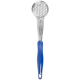 Vollrath 6432230 Jacob's Pride Color-Coded One-Piece Heavy-Duty Stainless Steel Perforated Round Spoodle Food Portioner with Blue Nylon Handle 2 oz.