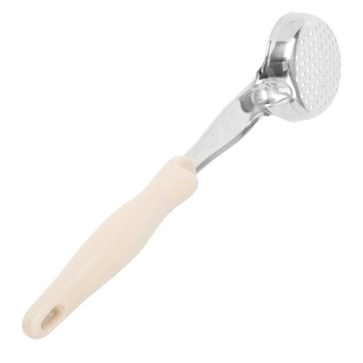 Vollrath 6432335 Jacob's Pride Color-Coded One-Piece Heavy-Duty Stainless Steel Perforated Round Spoodle Food Portioner with Ivory Nylon Handle 3 oz.