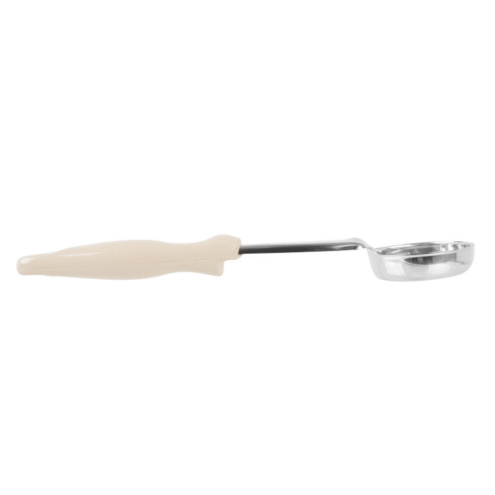 Vollrath 6432335 Jacob's Pride Color-Coded One-Piece Heavy-Duty Stainless Steel Perforated Round Spoodle Food Portioner with Ivory Nylon Handle 3 oz.