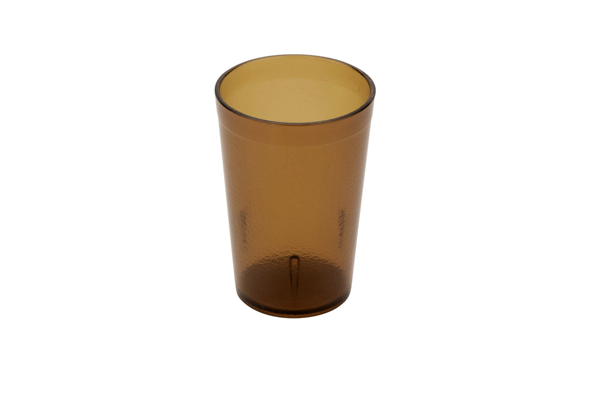 GET 6608-1-A SAN Plastic Stackable Pebbled Textured Tumbler 8 oz. - Amber - 24/Case