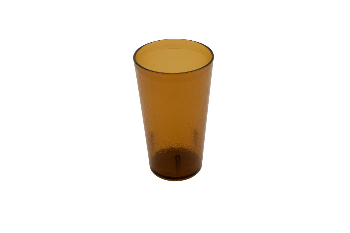 GET 6612-1-A SAN Plastic Stackable Pebbled Textured Tumbler 12 oz. - Amber - 24/Case