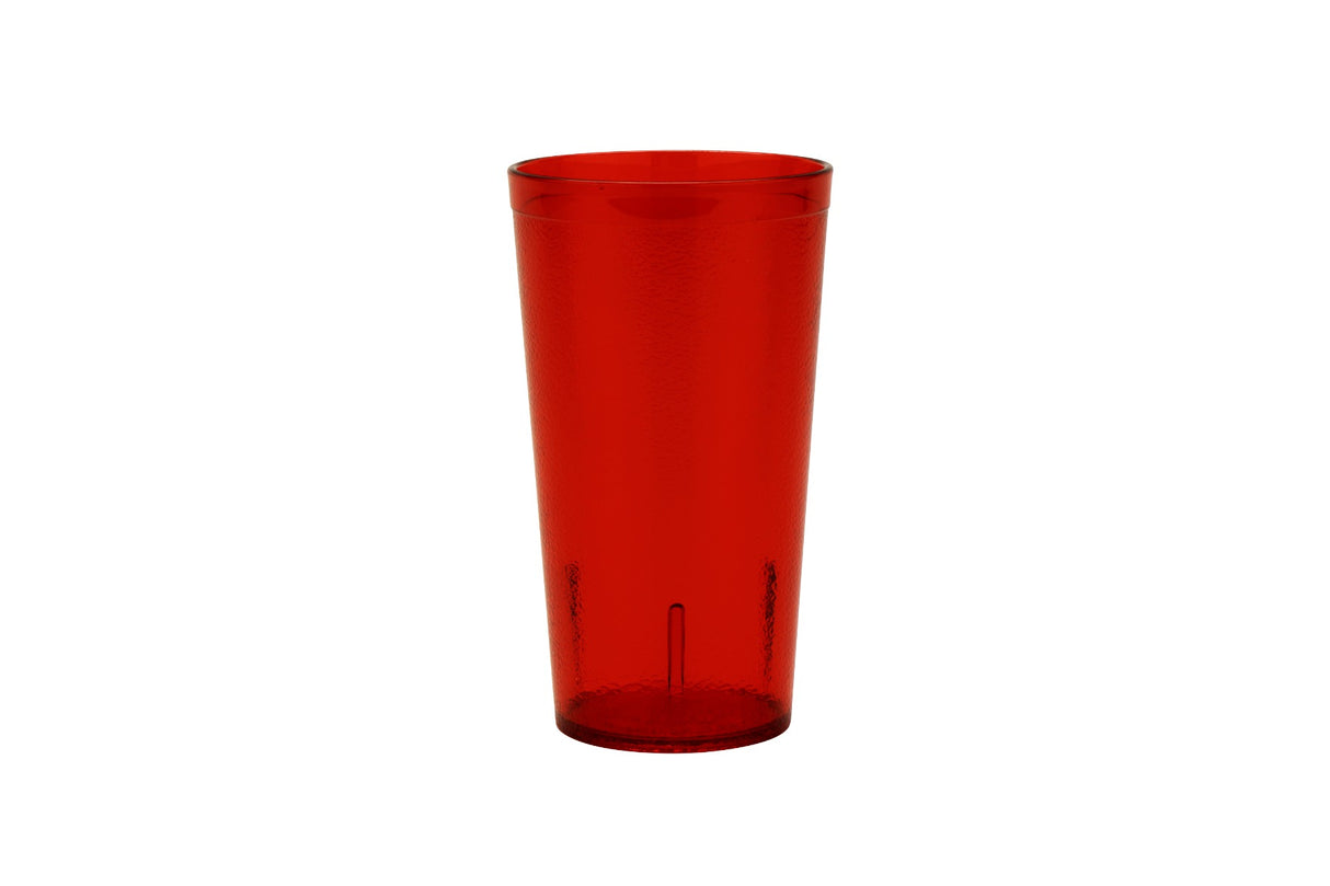 GET 6616-1-R SAN Plastic Stackable Pebbled Textured Tumbler 16 oz. - Red - 24/Case
