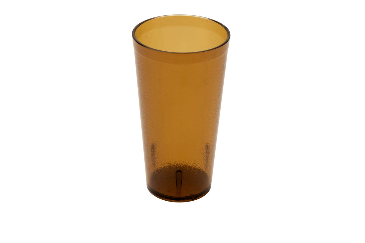 GET 6620-1-A SAN Plastic Stackable Pebbled Textured Tumbler 20 oz. - Amber - 24/Case